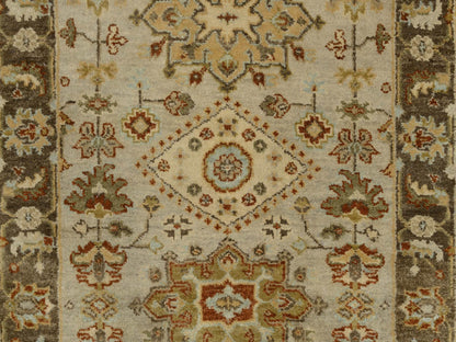 Grey 2'7" x 12'1" Traditional Hand knotted Wool Rug - Sku: O063634
