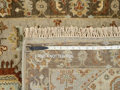 Grey 2'7" x 12'1" Traditional Hand knotted Wool Rug - Sku: O063634