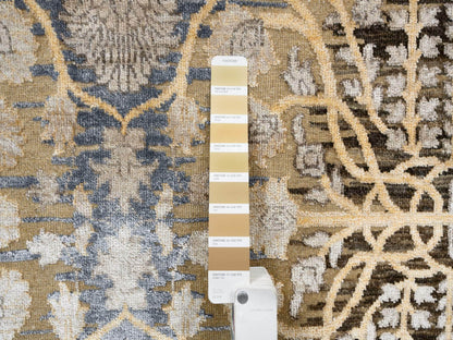 Sarouk Transitional hand-knotted wool/silk rug in Brown, 9'2" x 12' — SKU O063680 (view 7)