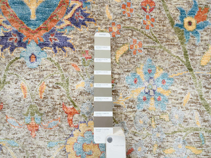 Ivory 8'0" x 8'0" Transitional Hand knotted Wool/Silk Rug - Sku: O063683