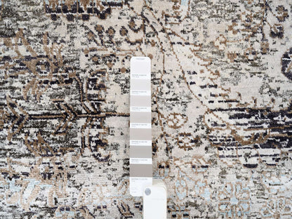 Transitional hand-knotted wool/silk rug in Brown, 8' x 8'1" — SKU O063684 (view 7)