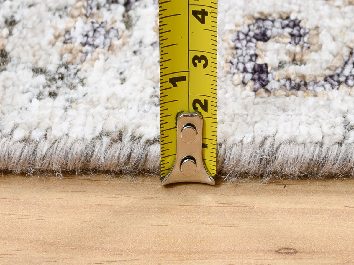 Transitional hand-knotted wool/silk runner in Brown, 2'6" x 10' — SKU O063707 (view 7)