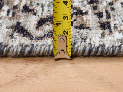 Brown 2'6" x 6'0" Transitional Hand knotted Wool/Silk Rug - Sku: O063711