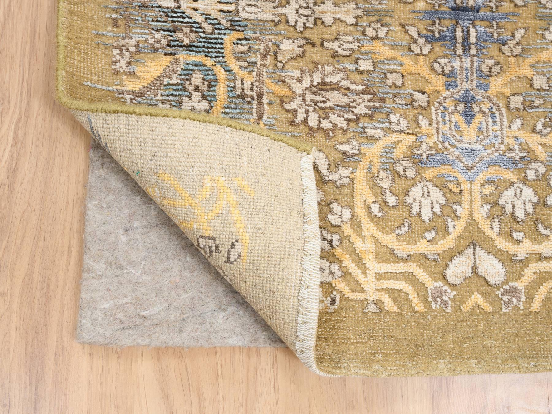 Sarouk Transitional hand-knotted wool/silk runner in Brown, 2'7" x 22' — SKU O063718 (view 3)
