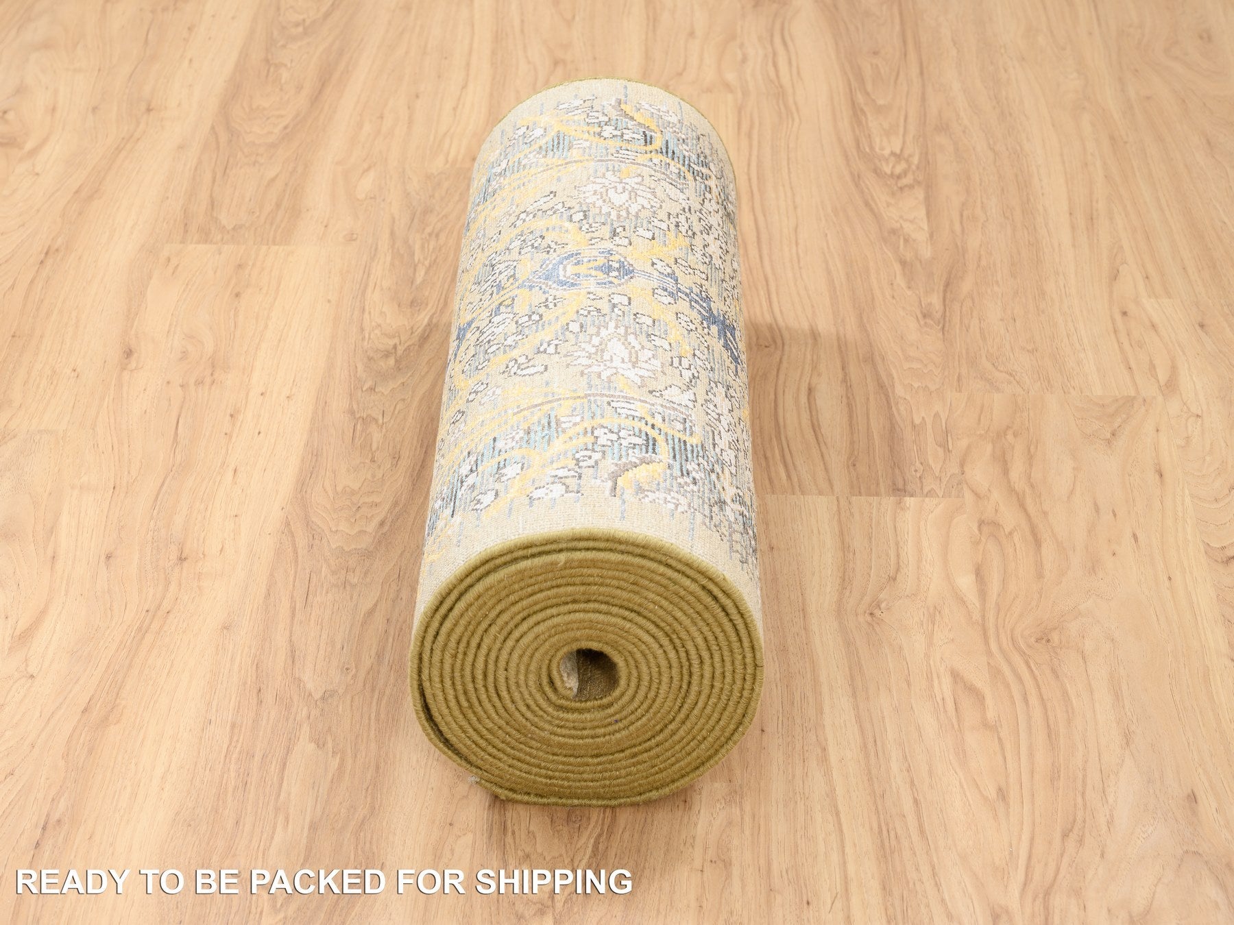 Sarouk Transitional hand-knotted wool/silk runner in Brown, 2'7" x 22' — SKU O063718 (view 6)