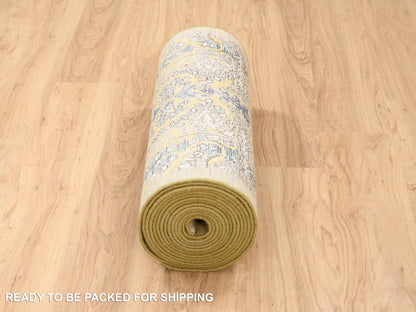 Sarouk Transitional hand-knotted wool/silk runner in Brown, 2'7" x 22' — SKU O063718 (view 6)