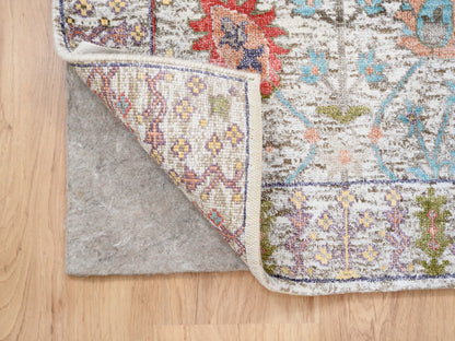 Wool / Silk hand-knotted wool/silk rug in Beige, 2'2" x 3'1" — SKU O063741 (view 3)