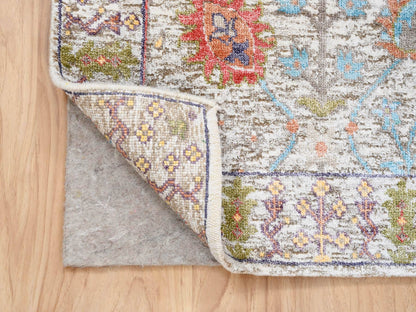 Wool / Silk hand-knotted wool/silk rug in Beige, 2'3" x 3'2" — SKU O063743 (view 3)