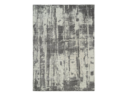 Modern / Contemporary hand-knotted wool/silk rug in Black, 9' x 12' — SKU O063747