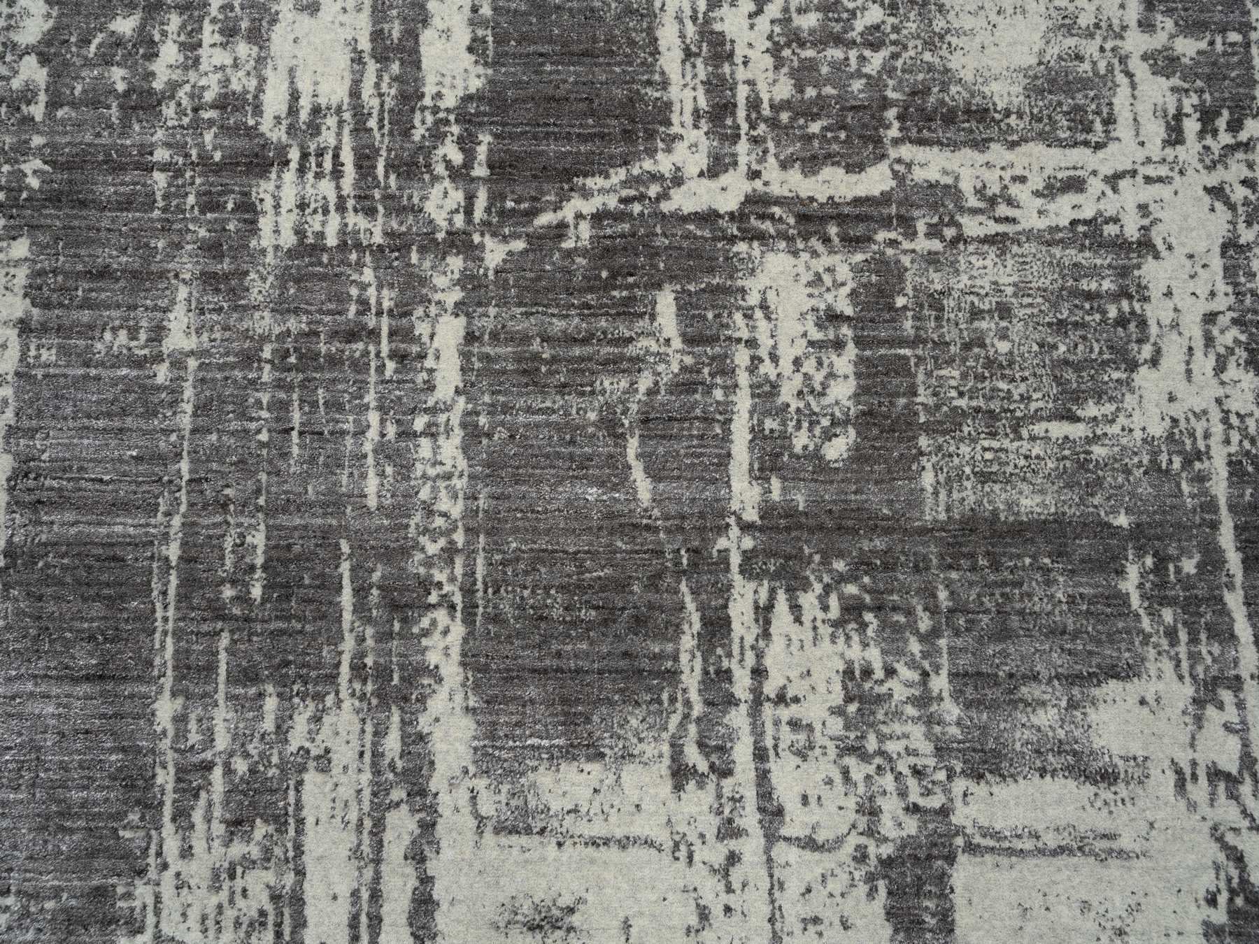 Modern / Contemporary hand-knotted wool/silk rug in Black, 9' x 12' — SKU O063748 (view 8)