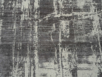 Modern / Contemporary hand-knotted wool/silk rug in Black, 9' x 12' — SKU O063748 (view 8)