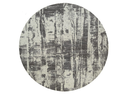Modern / Contemporary hand-knotted wool/silk rug in Black, 10' x 10' — SKU O063749