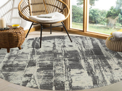 Modern / Contemporary hand-knotted wool/silk rug in Black, 10' x 10' — SKU O063749 (view 2)