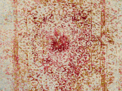 Pink 2'6" x 11'10" Modern / Contemporary Hand knotted Wool/Silk Rug - Sku: O063760