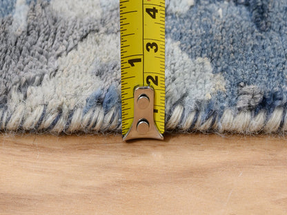 Modern / Contemporary hand-knotted wool/art silk runner in Blue, 2'6" x 6'2" — SKU O063763 (view 7)