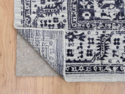 Heriz Heriz hand-knotted wool/silk rug in Black & Ivory, 8' x 10' — SKU O063787 (view 5)