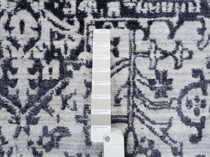 Heriz Heriz hand-knotted wool/silk rug in Black & Ivory, 8' x 10' — SKU O063787 (view 8)