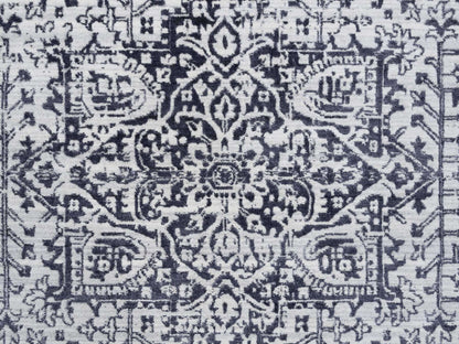 Heriz Heriz hand-knotted wool/silk rug in Black & Ivory, 8' x 10' — SKU O063787 (view 9)