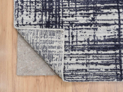 Modern / Contemporary hand-knotted wool/silk rug in Black, 7'10" x 10' — SKU O063788 (view 5)