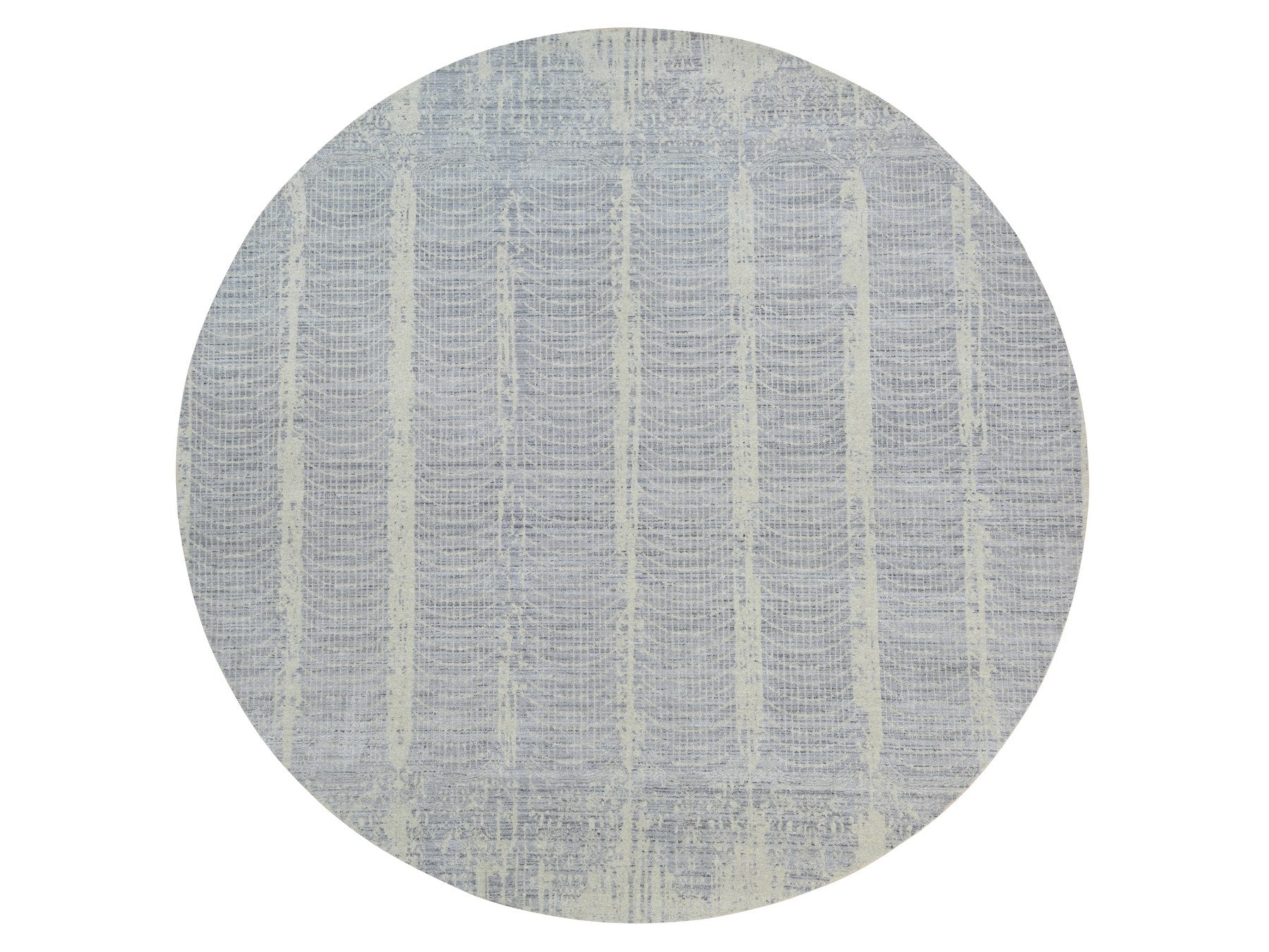 Modern / Contemporary hand-knotted wool/silk rug in Gray, 12' x 12' — SKU O063793