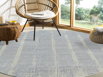 Grey 12'0" x 12'0" Modern / Contemporary Hand knotted Wool/Silk Rug - Sku: O063793
