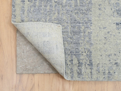 Grey 9'10" x 14'0" Modern / Contemporary Handloom Wool/Silk Rug - Sku: O063794