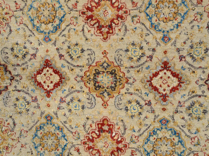 Transitional hand-knotted wool/pure silk rug in Beige, 5'3" x 7' — SKU O063796 (view 5)