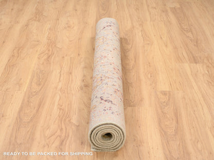 Transitional hand-knotted wool/pure silk rug in Beige, 5'3" x 7' — SKU O063796 (view 6)