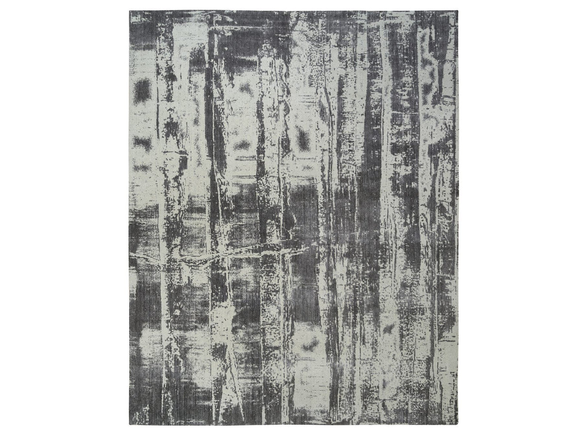 Modern / Contemporary hand-knotted wool rug in Black, 12' x 15' — SKU O063803