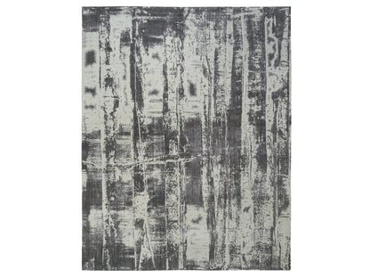 Modern / Contemporary hand-knotted wool rug in Black, 12' x 15' — SKU O063803