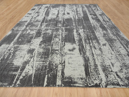 Modern / Contemporary hand-knotted wool rug in Black, 12' x 15' — SKU O063803 (view 2)