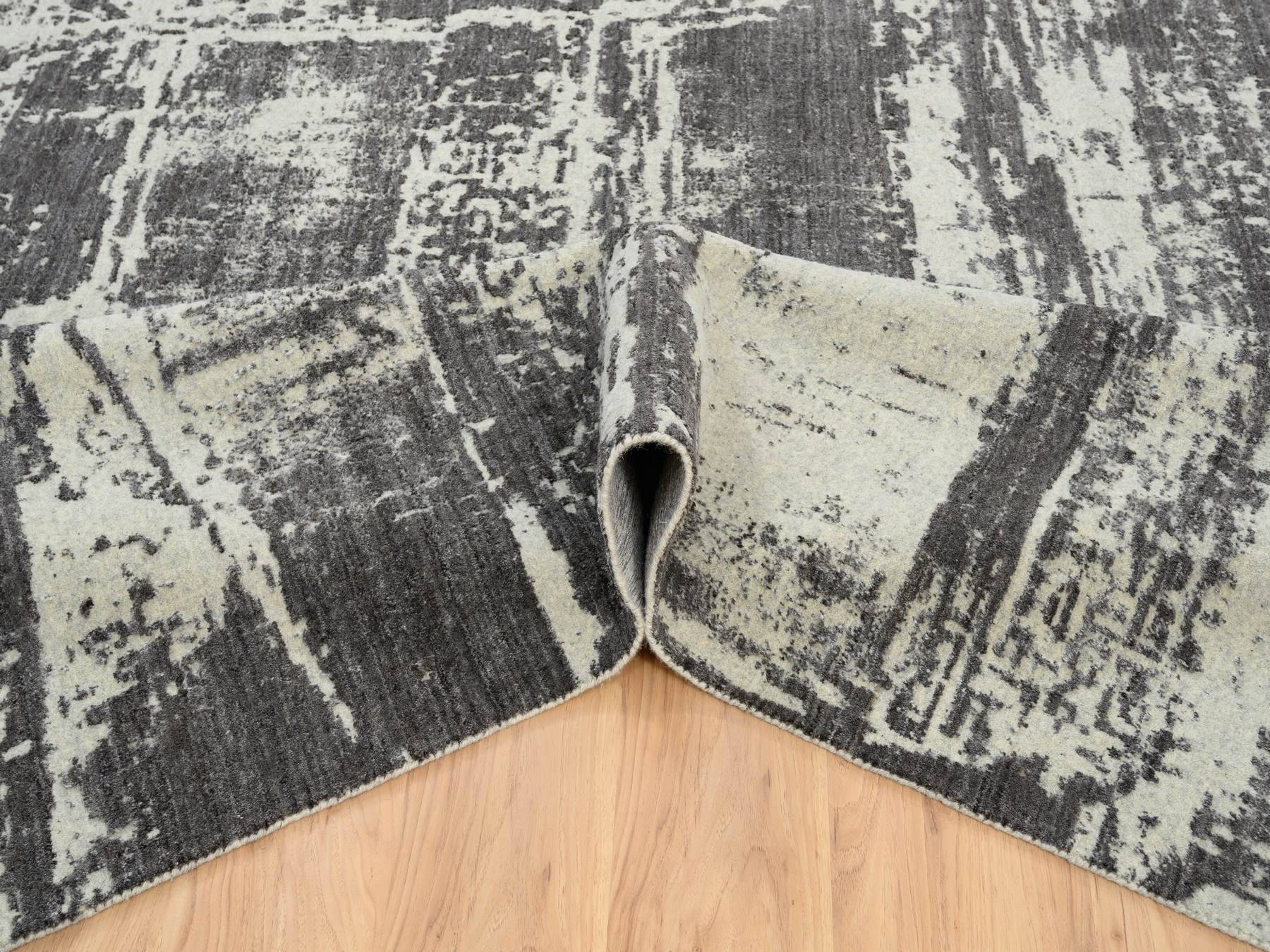 Modern / Contemporary hand-knotted wool rug in Black, 12' x 15' — SKU O063803 (view 5)