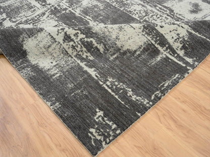 Modern / Contemporary hand-knotted wool rug in Black, 12' x 15' — SKU O063803 (view 6)