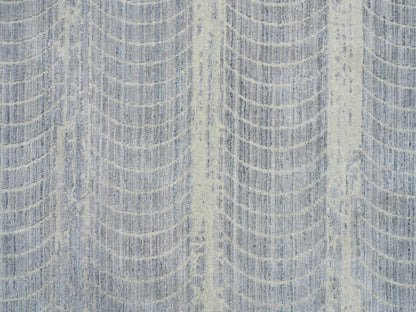 Grey 12'0" x 15'2" Modern / Contemporary Handloom Wool/Silk Rug - Sku: O063804