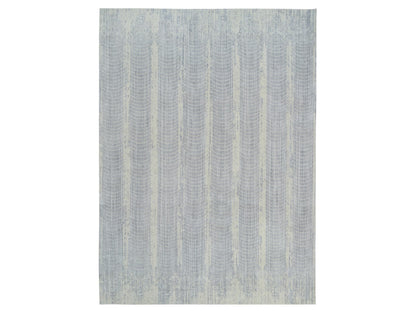 Grey 12'0" x 17'10" Modern / Contemporary Handloom Wool/Silk Rug - Sku: O063806