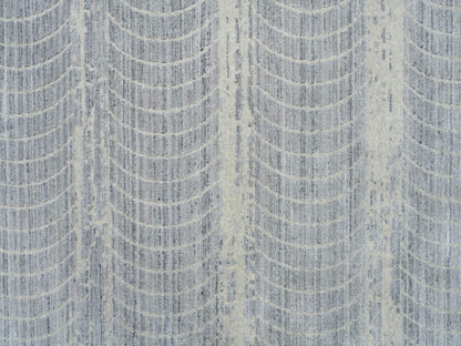 Grey 12'0" x 17'10" Modern / Contemporary Handloom Wool/Silk Rug - Sku: O063806