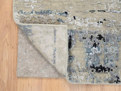 Beige 2'0" x 2'10" Modern and Contemporary Hand knotted Wool/Silk Rug - Sku: O063891