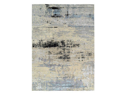 Beige 12'0" x 17'9" Modern and Contemporary Hand knotted Wool/Silk Rug - Sku: O063895