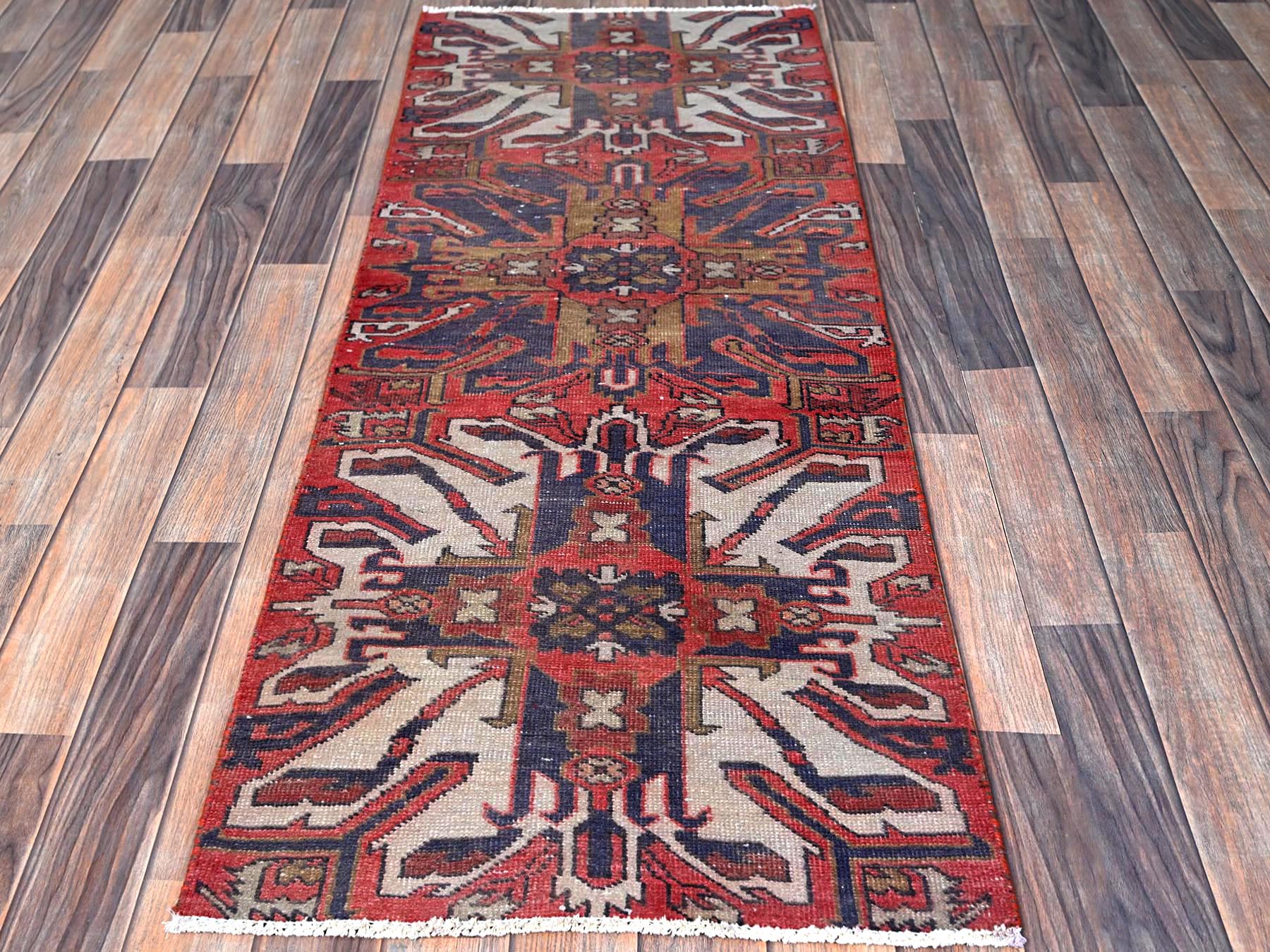 Heriz Vintage hand-knotted wool runner in Red, 2'1" x 5'4" — SKU O0638 (view 2)