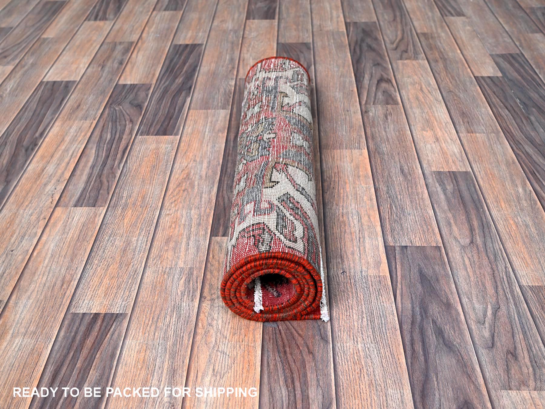 Heriz Vintage hand-knotted wool runner in Red, 2'1" x 5'4" — SKU O0638 (view 5)
