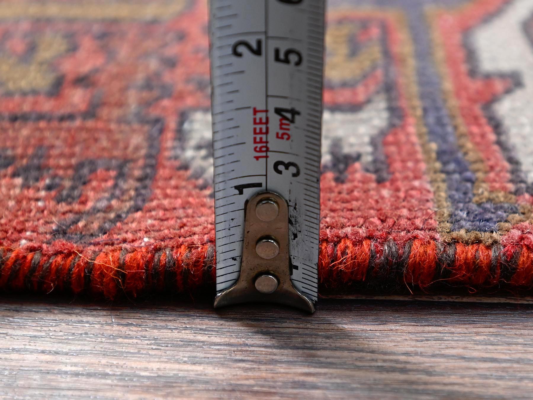 Heriz Vintage hand-knotted wool runner in Red, 2'1" x 5'4" — SKU O0638 (view 6)
