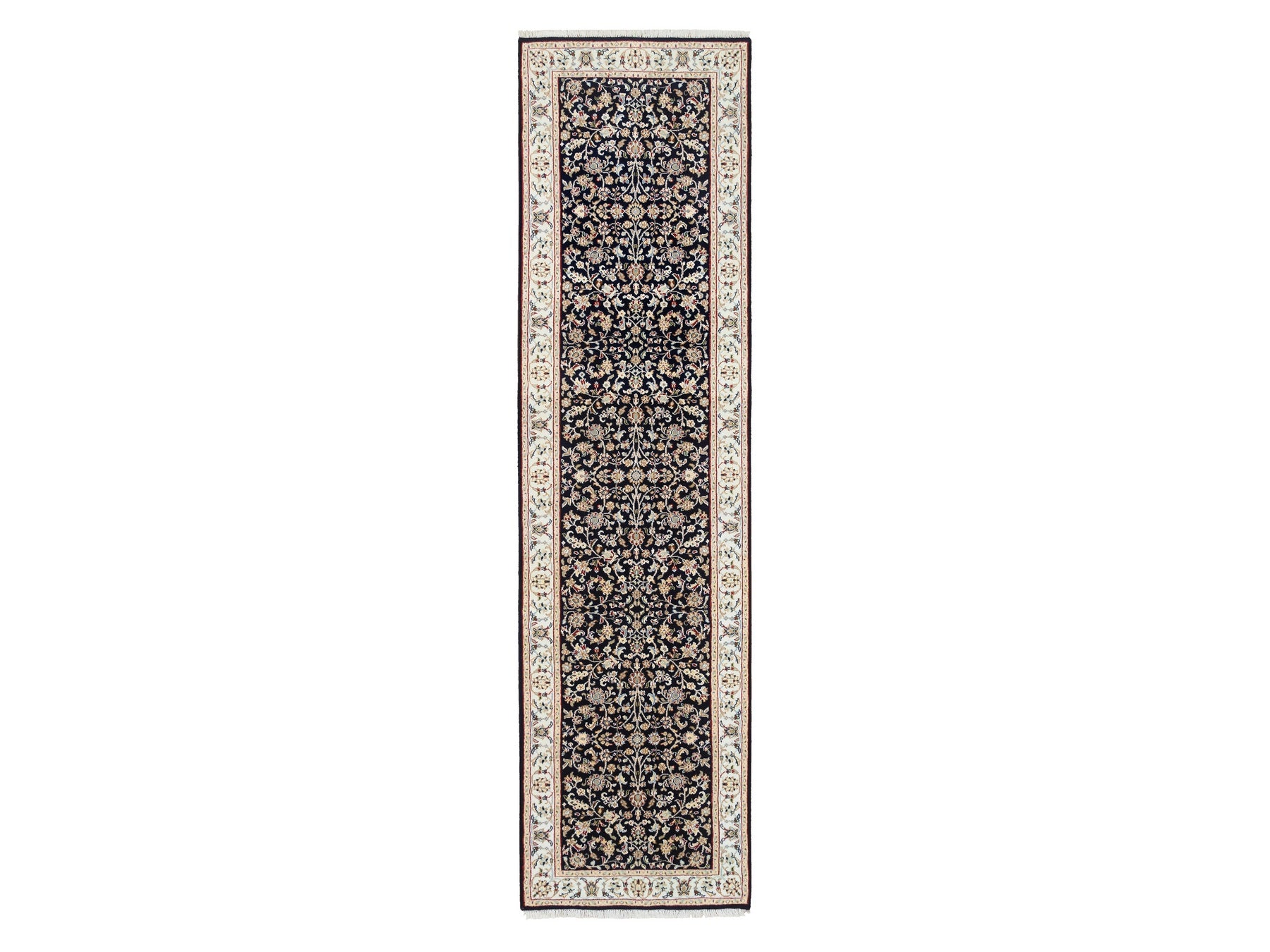 Blue 2'8" x 10'0" Traditional Hand knotted Wool Rug - Sku: O063986
