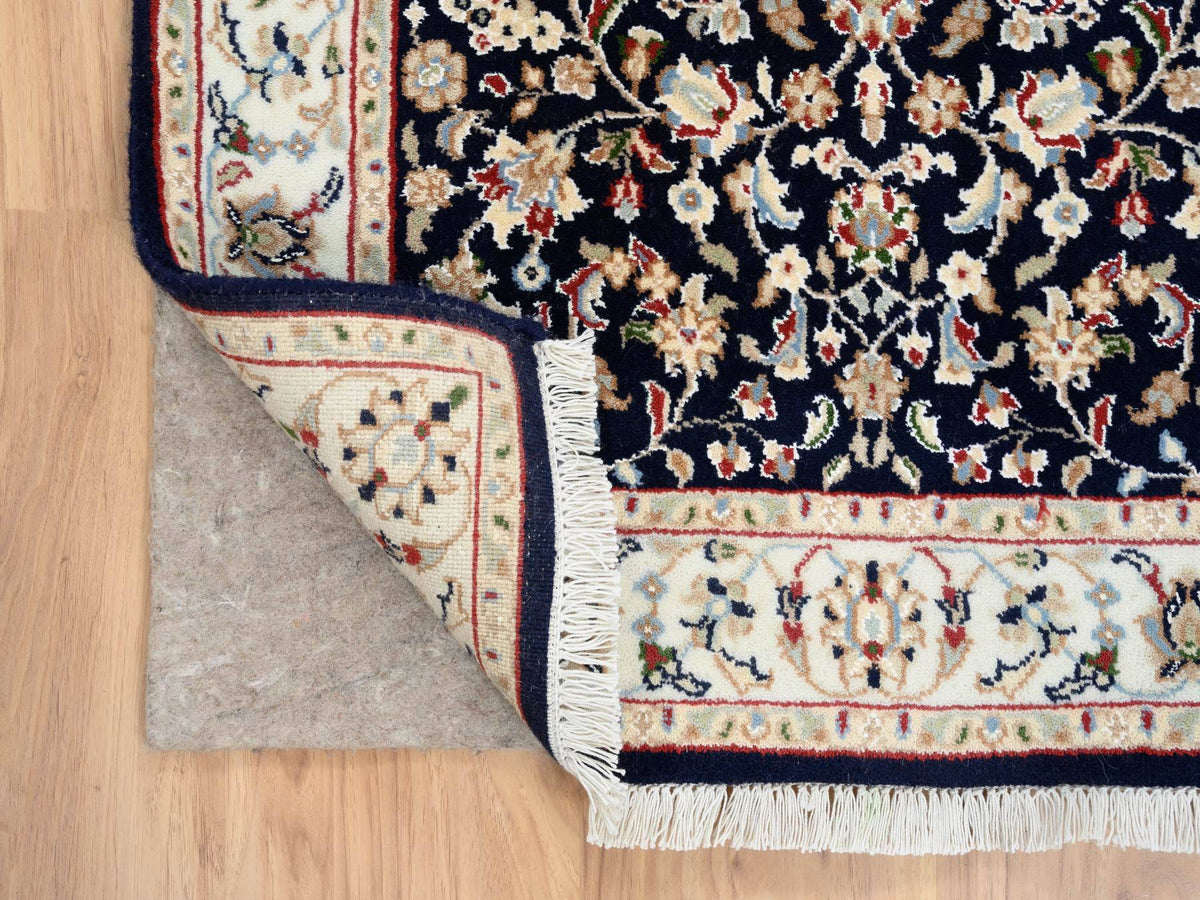Nain Fine Oriental hand-knotted wool runner in Blue & Ivory, 2'8" x 10' — SKU O063986 (view 3)