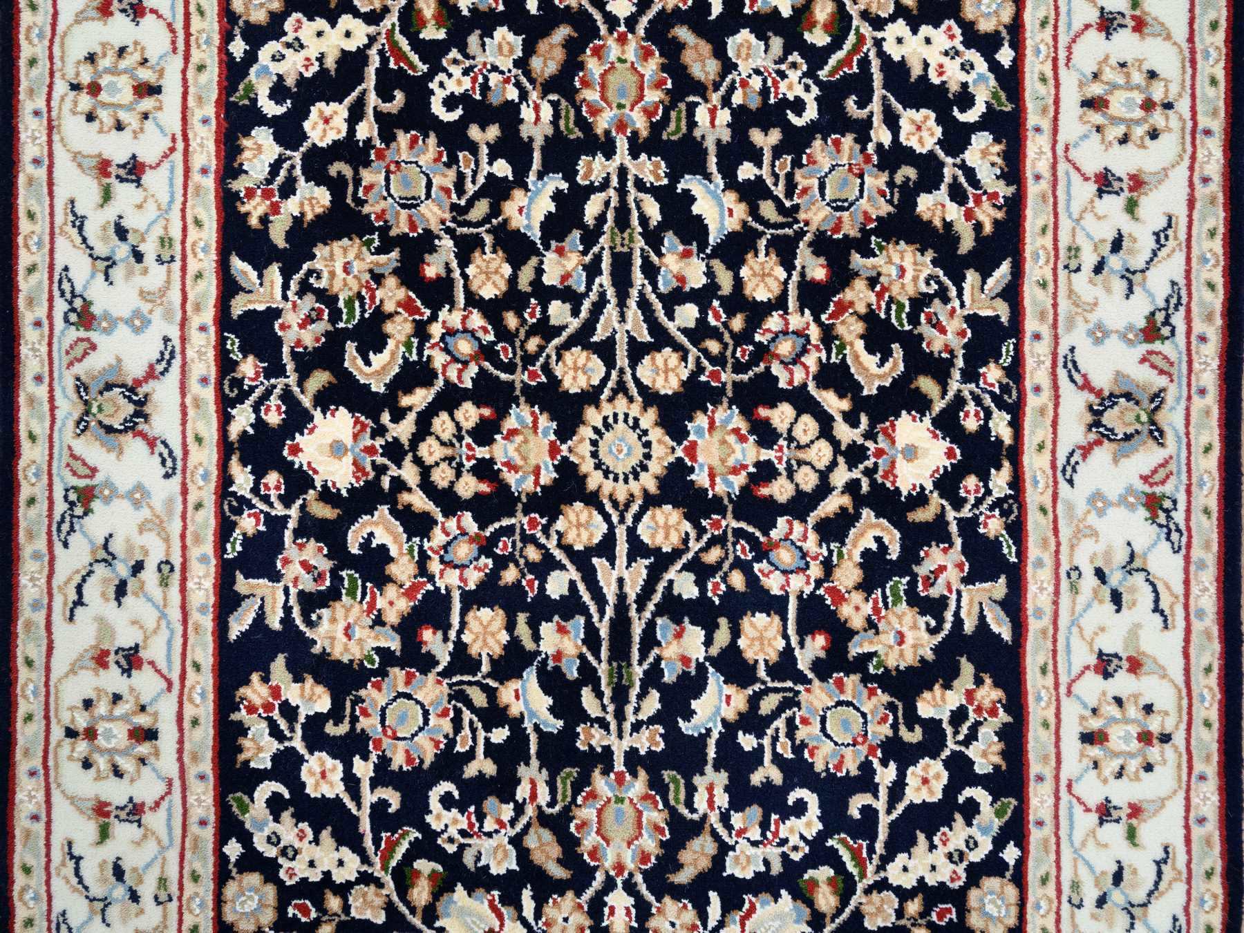 Nain Fine Oriental hand-knotted wool runner in Blue & Ivory, 2'8" x 10' — SKU O063986 (view 5)