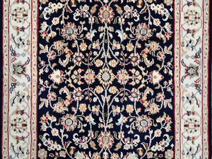 Nain Fine Oriental hand-knotted wool runner in Blue & Ivory, 2'8" x 10' — SKU O063986 (view 5)