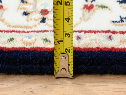 Nain Fine Oriental hand-knotted wool runner in Blue & Ivory, 2'8" x 10' — SKU O063986 (view 7)