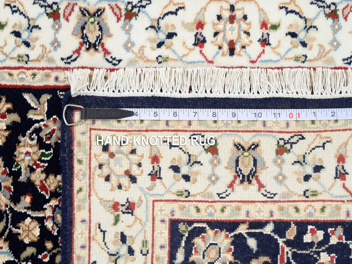 Nain Fine Oriental hand-knotted wool runner in Blue & Ivory, 2'8" x 10' — SKU O063986 (view 8)