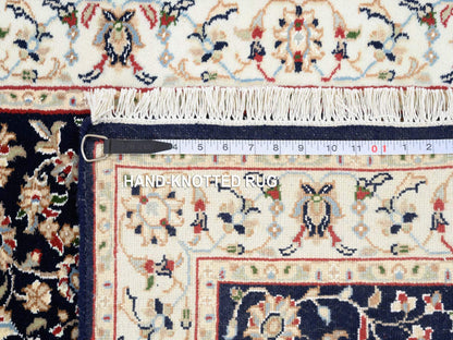 Nain Fine Oriental hand-knotted wool runner in Blue & Ivory, 2'8" x 10' — SKU O063986 (view 8)