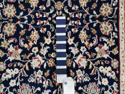 Nain Fine Oriental hand-knotted wool runner in Blue & Ivory, 2'9" x 14' — SKU O063999 (view 4)