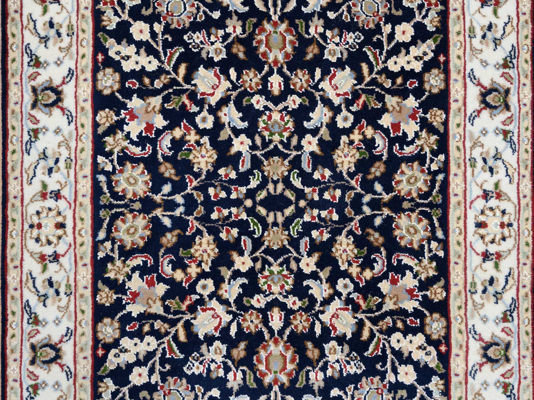 Nain Fine Oriental hand-knotted wool runner in Blue & Ivory, 2'9" x 14' — SKU O063999 (view 5)